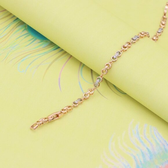 "Sparkling Rose Gold Bracelet with Dainty Crystal Accents, XPBL0732 - Picture 7 of 12